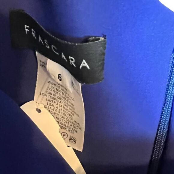 NWT Frascara Royal Blue One Shoulder Long Sleeve Gown Sz. 6 - Picture 2 of 4